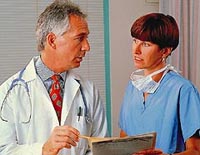 Picture of a physician and nurse reviewing a patient's chart