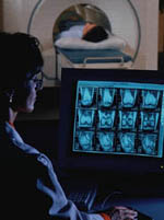 Picture of a patient in a scanner