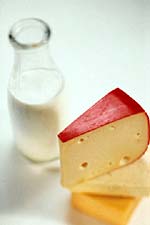 A photo of milk and cheese